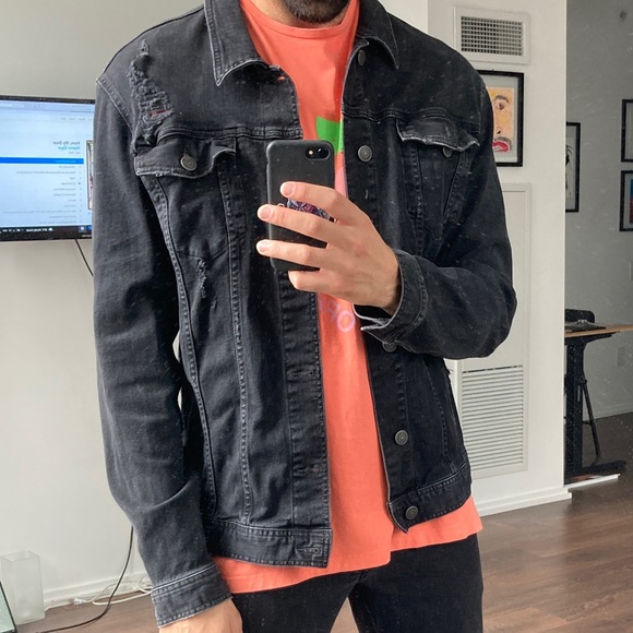 Jack & Jones Ripped Jean Jacket - Picture 6 of 7